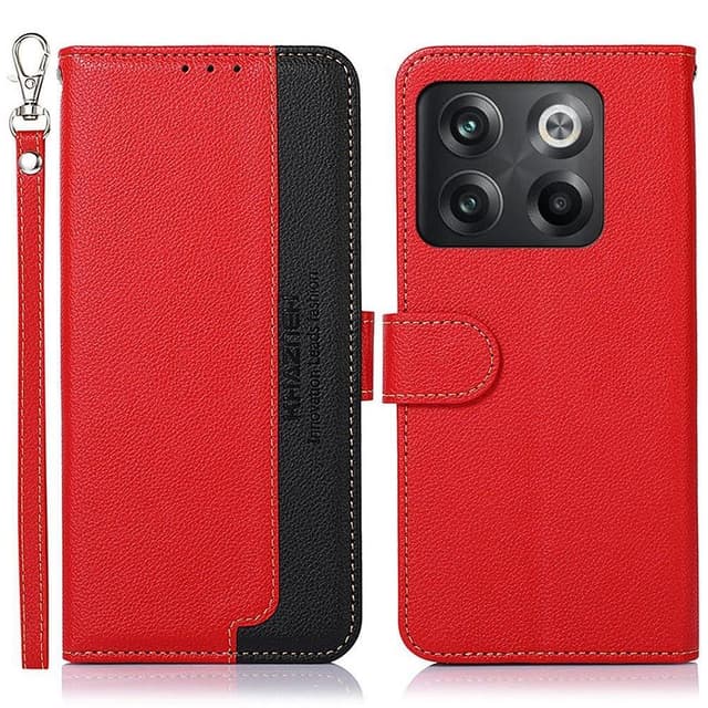 KHAZNEH OnePlus 10T / Ace Pro Plånboksfodral - Röd/Svart