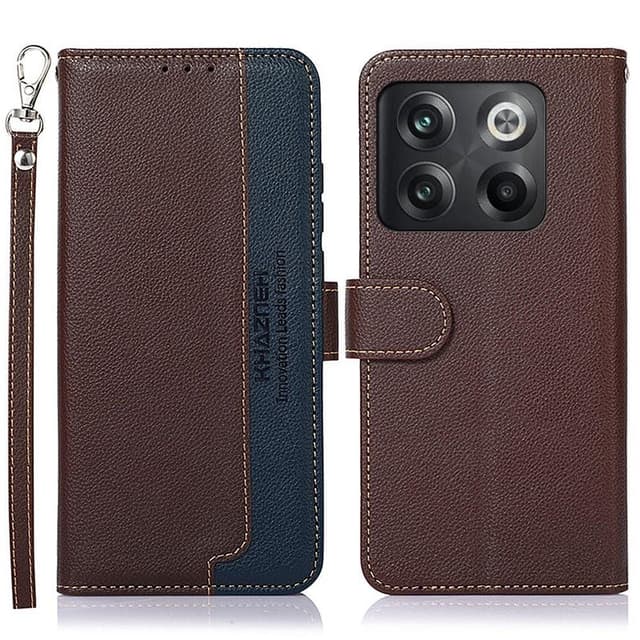 KHAZNEH OnePlus 10T / Ace Pro Plånboksfodral - Brun/Blå