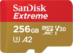 SanDisk Extreme 256GB microSDXCUHS-I card with Adapter