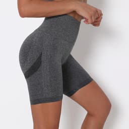 Bikershorts med høj talje Mørkegrå L