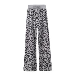 Pehmeät housut Leopardikuvio harmaa / musta (XXXL)
