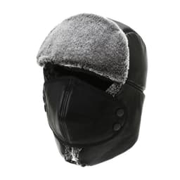 Unisex Winter Trooper Trapper Hat Metsästyskorvaläppä tuulenpitävällä maskilla Musta