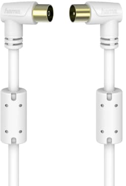 Hama koaxialkabel för antenn 90°, 90 dB (10 m/vit)