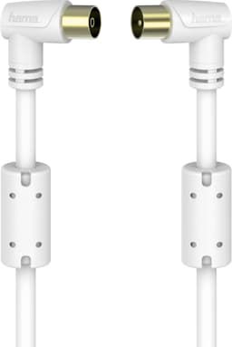Hama antennekoaksialkabel 90°, 90 dB (3 m/hvidt)