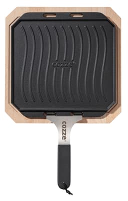Cozzevendbar støbejernspande med bordskåner 330 x 330 mm.
