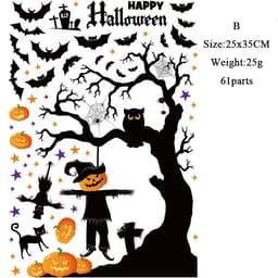 Halloween-aiheisia ikkunatarroja 60 kpl Monivärinen
