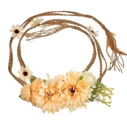 Hårbånd / beltehampetau med blomster Natur / beige