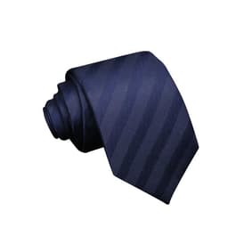 Slips 100% silke - Marineblå med striber