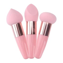 Foundation Sponge Puff Svampehoved Tør og våd Makeup Puff Svamp 3 Pack Lyserød