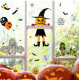 Vinduesmærkater med Halloween-tema 12 stk MultiColor