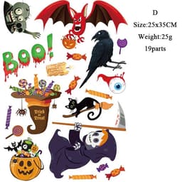 Halloween-tema vinduesmærkater 19 stk MultiColor