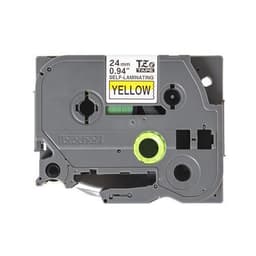 TZe-SL self laminated tape black on yellow 24 mm