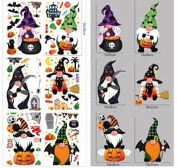 Fönsterdekal med halloween-tema Flerfärgad