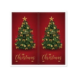 Juleklistremerker Juletre 1 ark med 2 stk Flerfarget