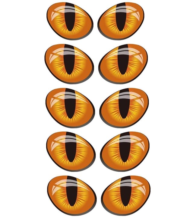 3D bumper sticker cat eye vinyl 5 par Orange / Sort | Elgiganten