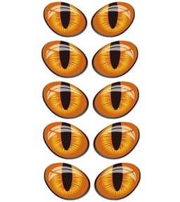 3D bumper sticker cat eye vinyl 5 par Orange / Sort
