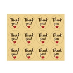 Thank You Stickers PVC Gul 38 mm 48-stykker