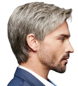 New Style Peruker för män Browne Grey