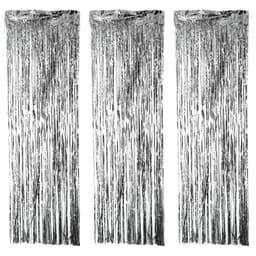 Juhla glitter drapery glitter verho hopea 1x2 metriä 3-pack