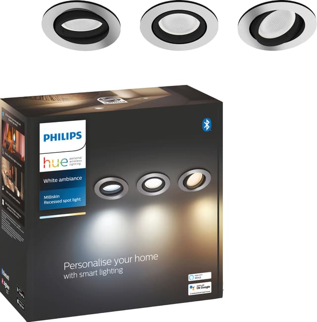 Philips Hue Milliskin indbygget spotlys 3x5W (aluminium)