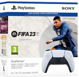 PS5 DualSense trådløs controller (hvid) + EA SPORTS FIFA 23 bundt