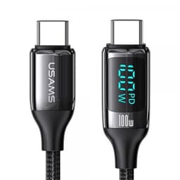USAMS Kaapeli U78 Display USB-C/USB-C 1.2 m Musta