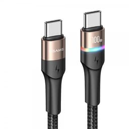 USAMS Kaapeli U76 LED USB-C/USB-C 1.2 m Kulta