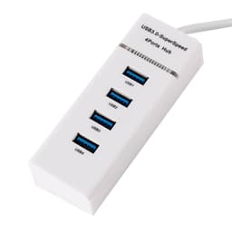 4-ports USB 3.0 Hub med utvidet kabel USB Hub for bærbar PC/notebook Hvit