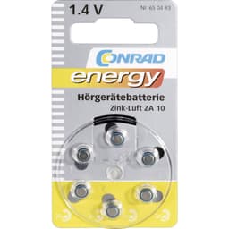 Conrad energy Knappcell ZA 10 Zink-luft 90 mAh 1.4 V 6