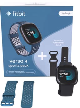 Fitbit Versa 4 smartklokke samlepakke (sort/safir)