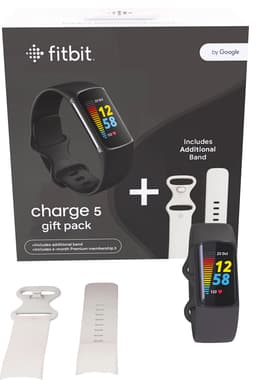 Fitbit Charge 5 aktivitetsarmbånd samlepakke (sort/hvit)