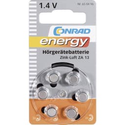 ZA 13 Knapcellebatteri Zink-luft 1.4 V 280 mAh Conrad energy 6 stk