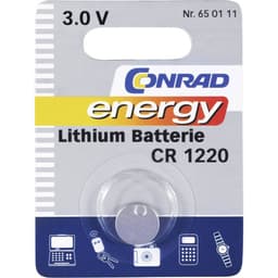 Conrad energy CR1220 Knapcellebatteri CR 1220 Lithium 30 mAh 3 V 1 stk