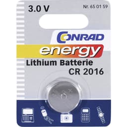 CR 2016 Knapcellebatteri Lithium 3 V 70 mAh Conrad energy CR2016 1 stk
