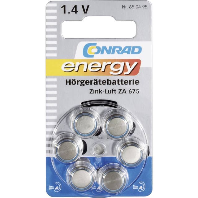 Conrad energy Knappcell ZA 675 Zink-luft 630 mAh 1.4 V - Elgiganten