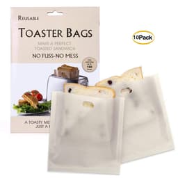 Gjenbrukbare brødristerposer for grillet smørbrød 10-pakning Beige 16x18 cm