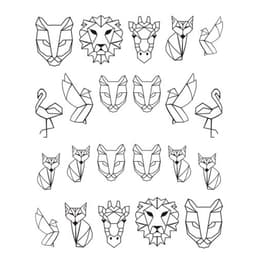Nail Art Tarrat Line Animal Design 5 arkkia