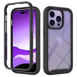 SKALO iPhone 14 Pro Iskunkestävä Clear Hybridi Suojakuori - Musta
