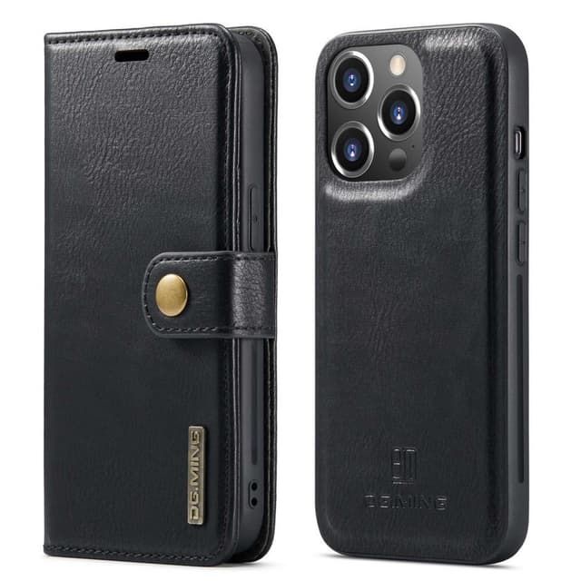 DG MING iPhone 14 Pro Max 2-i-1 Magnet Plånboksfodral - Svart