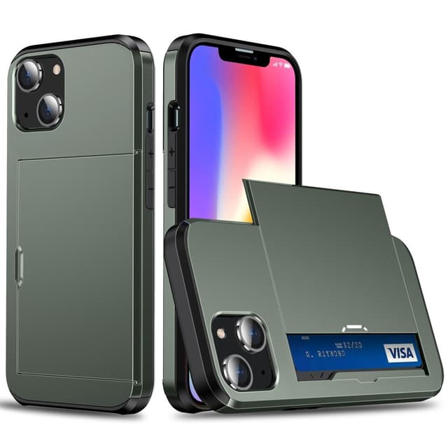 SKALO iPhone 14 Plus Armor Cover kortholder - Grøn