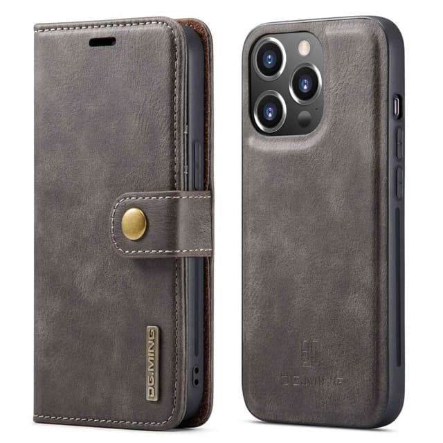 DG MING iPhone 14 Pro Max 2-i-1 Magnet Pungetui - Grå