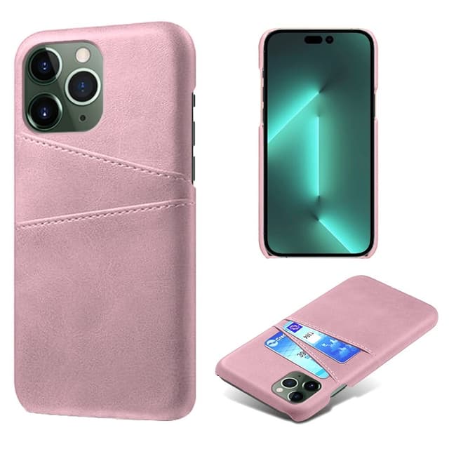 SKALO iPhone 14 Pro Max PU-læder Kortholder Cover - Rosa guld