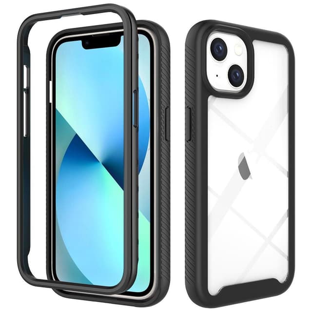 SKALO iPhone 14 Stødsikker Clear Hybrid Cover - Sort