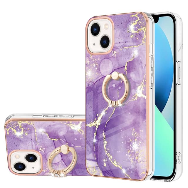 SKALO iPhone 14 Plus Marmor TPU Skal Med Ring - Motiv 1
