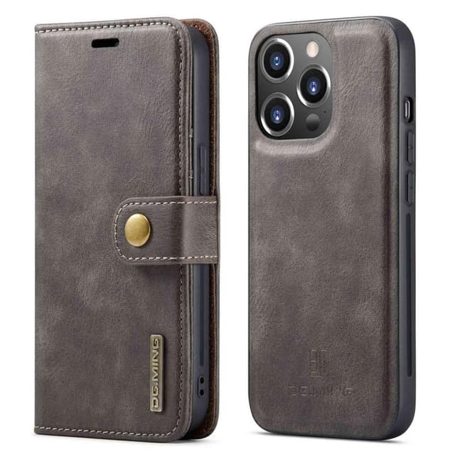 DG MING iPhone 14 Pro 2-in-1 magneetti lompakkokotelo - Harmaa
