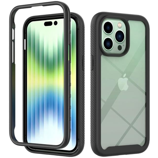 SKALO iPhone 14 Plus Iskunkestävä Clear Hybridi Suojakuori - Musta