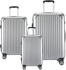 Resväskor i set, 3 storlekar, Silver
