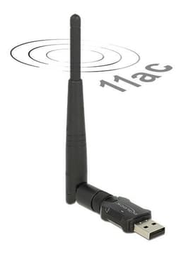 DeLOCK trådløst netverkskort, ekstern antenne, 802.11AC, USB 2.0, svar