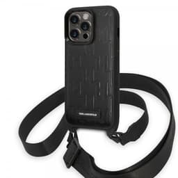 Karl Lagerfeld iPhone 14 Pro Skal Crossbody Strap Svart
