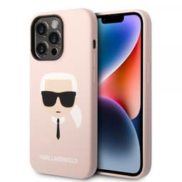 Karl Lagerfeld iPhone 14 Pro Max Skal Liquid Silicone Karl MagSafe Rosa